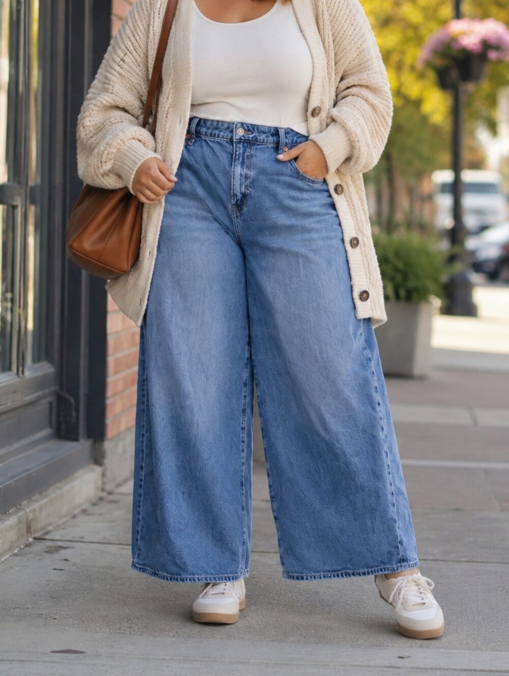 American Eagle Comfort Cotton Blend High Rise Wide Leg Crop A-line Fit Jeans